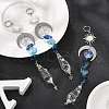 Wire Wrapped Bullet Glas Pendant Decoration HJEW-JM03122-02-1