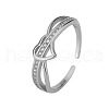Sterling Silver Micro Pave Cubic Zirconia Cuff Rings for Women FS-WG15AF1-02-2