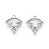 304 Stainless Steel Micro Pave Cubic Zirconia Charms STAS-N109-196P-1