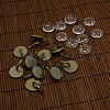Clear Domed Glass Cabochon Cover and Brass Leverback Earring Settings for DIY DIY-X0160-AB-NR-1