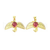 Brass Micro Pave Cubic Zirconia Pendants ZIRC-P106-49G-01-2
