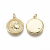 Brass Micro Pave Clear Cubic Zirconia Pendants KK-R133-042G-NF-2