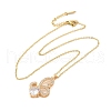 Brass Micro Pave Cubic Zirconia Pendant Necklaces for Women NJEW-E106-17KCG-01-2