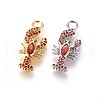 Brass Micro Pave Cubic Zirconia Pendants ZIRC-L075-25-1