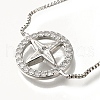 Rack Plating Brass Micro Pave Clear Cubic Zirconia Box Chain Ring with Star Link Slider Bracelets BJEW-H614-07P-2