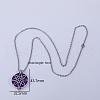 Alloy Hollow Flower Diffuser Locket Pendant Necklaces with Purple Velvet Aromatherapy Tablets Inside ZC3163-4