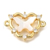 Brass Clear Cubic Zirconia Heart Links KK-K388-83G-1
