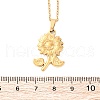 304 Stainless Steel Flower Pendant Necklaces NJEW-H059-30C-G-5