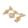 Brass Pave Cubic Zirconia Pendants KK-M287-05G-C-2