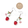 304 Stainless Steel Glass Beads Dangle Earrings EJEW-TA00661-4