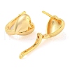 Heart Brass Hoop Earrings for Women EJEW-M255-04G-2