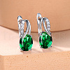 Brass Cubic Zirconia Stud Earrings WG92DFF-04-1