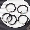 5Pcs 5 Styles Natural Flower Amazonite & Lava Rock Stretch Bracelets Set BJEW-JB09746-S-2
