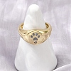 Brass Micro Pave Cubic Zirconia Adjustable Cuff Rings for Women RJEW-C129-06G-2