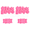  2Pcs 2 Styles Cat/Heart/Dog Bone Shape DIY Pendant Silicone Molds DIY-TA0005-61-2