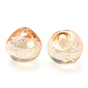 UV Plating Rainbow Iridescent Acrylic Beads X-OACR-G012-04B-2