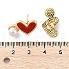 Heart Brass Stud Earrings EJEW-C141-01G-03-5