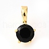 Brass Micro Pave Cubic Zirconia Charms KK-D356-05E-G-1