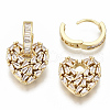 Brass Micro Pave Cubic Zirconia Dangle Huggie Hoop Earrings EJEW-S201-216G-NF-3