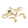 Brass Natural Shell Fold Over Clasps KK-U059-30G-2