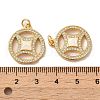 Copper Cash Brass Micro Pave Cubic Zirconia with Synthetic Opal Pendants KK-D096-08G-02-3