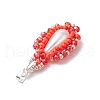 Glass Seed Beaded Teardrop Pendants PALLOY-MZ00578-01-4