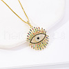 Brass Micro Pave Colorful Cubic Zirconia Evil Eye Pendant Necklaces for Women FS-WG14FE5-01-3