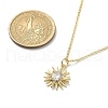 Clear Cubic Zirconia Sun Pendant Necklace with Cable Chains NJEW-JN04294-4