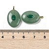 Natural Green Aventurine & Cubic Zirconia Pendants G-Z076-01G-04-3