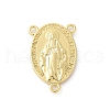 Brass Virgin Miraculous Medal Oval Chandelier Component Links KK-P294-03G-1