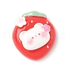 Strawberry Bear Theme Opaque Resin Cabochons CRES-D301-01F-1