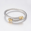 304 Stainless Steel Torque Bangles BJEW-G584-18-3
