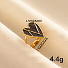 Vintage 304 Stainless Steel Enamel Cuff Ring YV6169-3-1