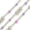 Brass Enamel Round Beaded Link Chain CHC-G022-07P-20-1