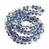 Electroplate Transparent Glass Beads Strands EGLA-N002-30-C07-3