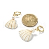 Natural Shell & Shell Pearl Dangle Leverback Earrings EJEW-TA00277-2