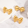 304 Stainless Steel Bowknot Alligator Hair Clip & Stud Earrings Sets for Women MP9402-1-2