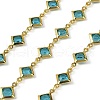 Brass Glass Rhombus Link Chains CHC-R001-05G-05-1
