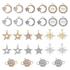 SUPERFINDINGS 28Pcs 14 Style Alloy Rhinestone Pendants ALRI-FH0001-19-1