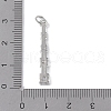 Rack Plating Brass Micro Pave CLear Cubic Zirconia Pendants KK-E110-13P-3