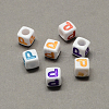 Large Hole Colorful Acrylic Letter European Beads SACR-Q104-02P-1