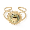Natural Gemstone Sun Open Cuff Ring STAS-E125-04G-3