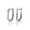 Rectangle S925 Sterling Silver Hoop Earrings AK6460-2-1