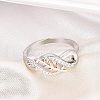 Zinc Alloy Rhinestone Finger Rings for Women FS-WG08E4B-03-2