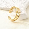 304 Stainless Steel Adjustable Open Cuff Rings for Women RJEW-U062-01C-G-3