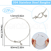 SUNNYCLUE 12Pcs 304 Stainless Steel Bangles BJEW-SC0001-28-2