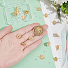 BENECREAT 16Pcs Brass Flat Round Stud Earring Findings KK-BC0013-75-3