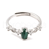 Horse Eye Natural Malachite Adjustable Rings RJEW-Q817-02P-06-2