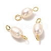 Natural Cultured Freshwater Pearl Beads Links Connectors PALLOY-JF00941-02-2