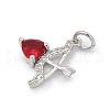 Brass Pave Cubic Zirconia Pendants KK-U062-61P-2